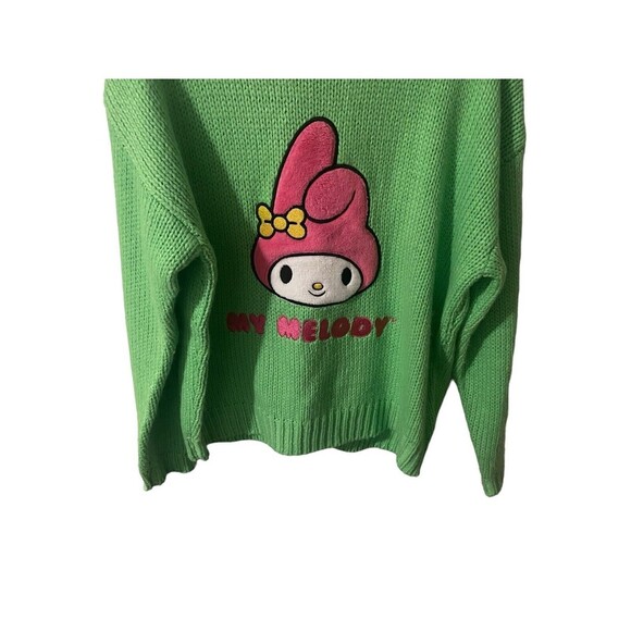 Hello Kitty Sweater Womens Green Pink Forever 21 My Melody Pullover Knit Small - Picture 3 of 16